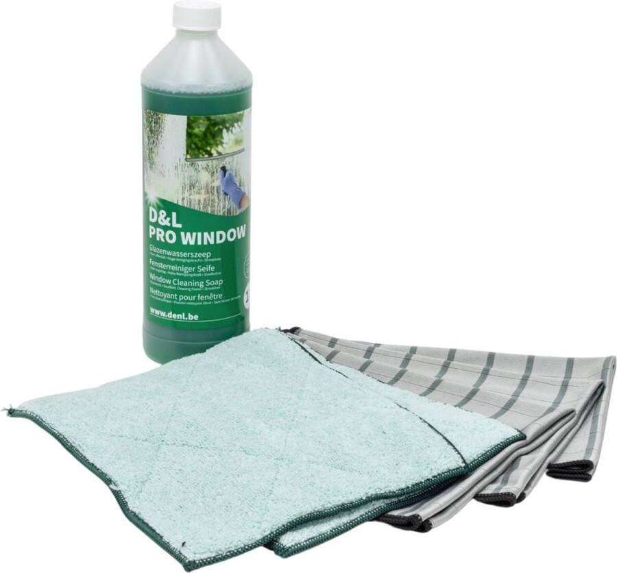 D&L Bamboe Glasdoeken Microvezel Promo Doek Set Grijs