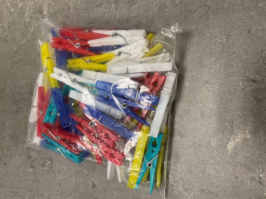 D&L Wasklemmen Wasknijpers 50 Stuks Gekleurd