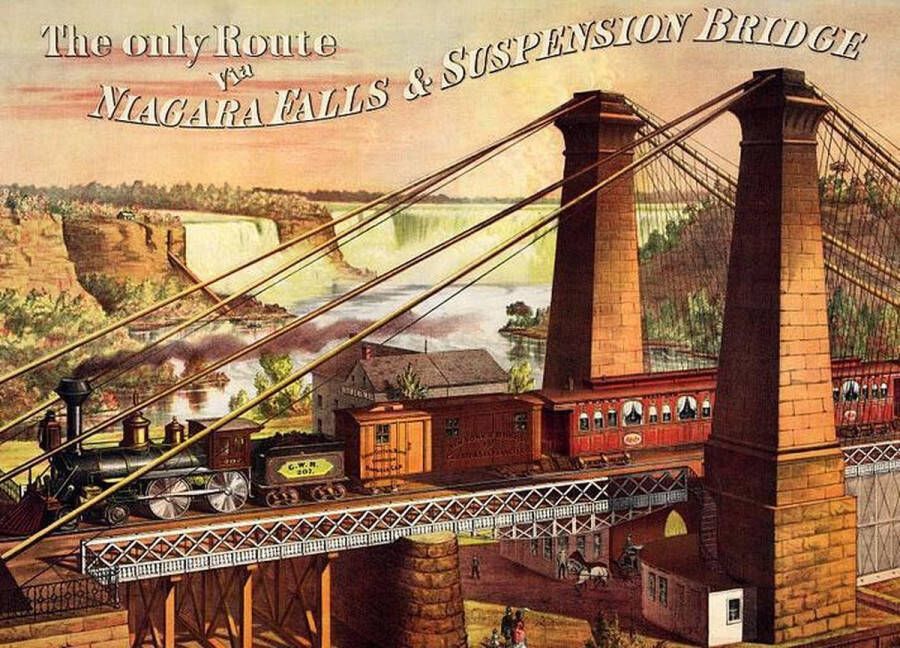 D-Toys Vintage Posters The only Route via Niagara Falls & Suspension Bridge 1000