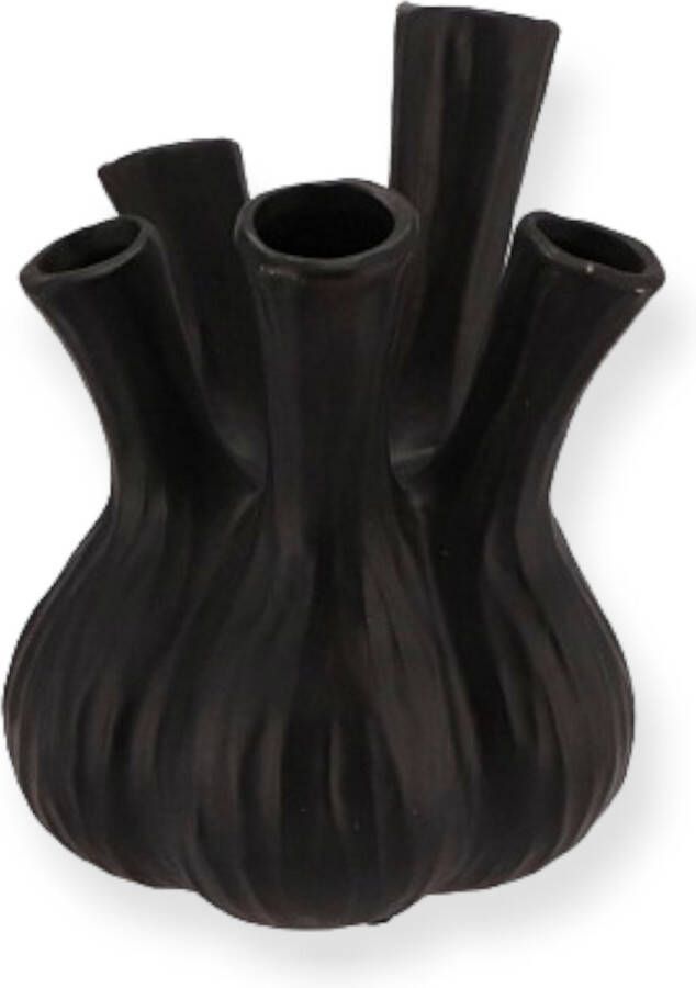 Daan Kromhout Design Aglio Tulpenvaas -Mat Zwart Daan Kromhout 13x16 cm (klein) Vaas Bloemenvaas -Vaas voor Tulpen