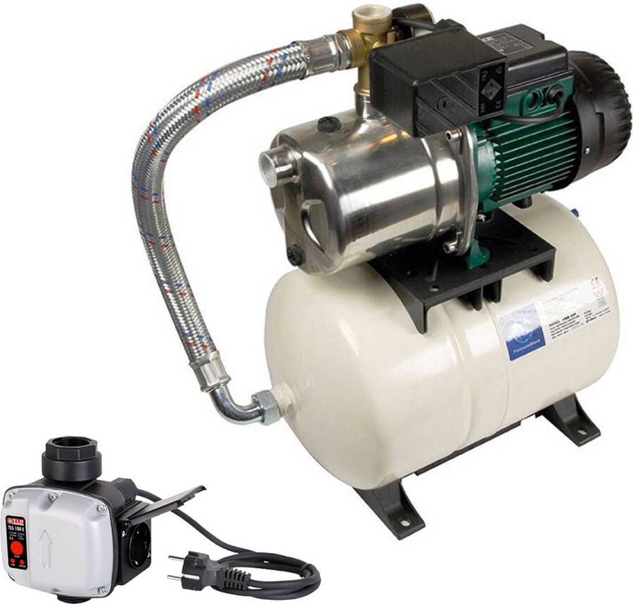 DAB AquajetInox 132 20 M + Droogloopbeveiliging Hydrofoorpomp Tuinpomp Drukvat 4700l h 1490W RVS