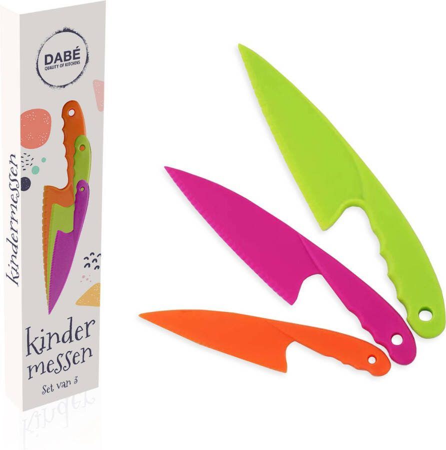 Dabé Kindermessen Messen voor kinderen Veiligheidsmessen- Gekleurde messenset voor kinderen Kindermes Kindvriendelijke messenset voor kinderen Bestek voor kinderen Kids kitchen knife Kinderbestek Plastic