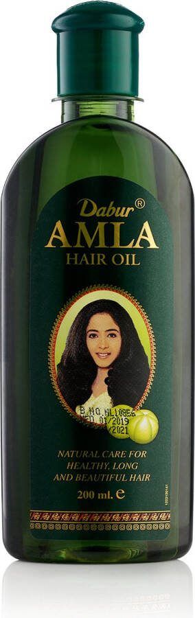 Dabur Amla Haarolie 200ml Verrijkt met Mineralen Canola & Amla Extract voor Gehydrateerd Zacht en Glanzend Haar Voedt de Hoofdhuid Bevordert Haargroei
