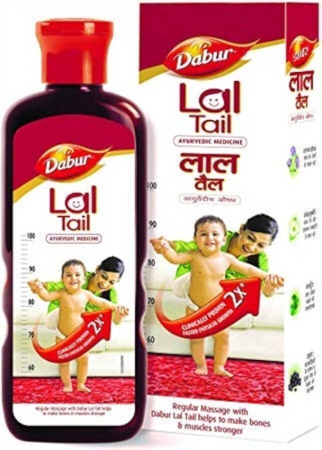Dabur Baby Massage Oil Ayurvedic Lal Tail Dermatologically Tested for Safety Clinically proven faster physical growth 200ml