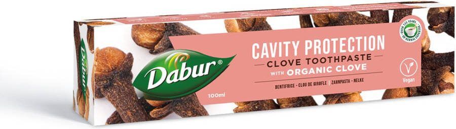 Dabur Organische Kruidnagel Tandpasta 100 ml Organische Antibacterieel Versterkt Tandvlees & Vermindert Gevoeligheid Anti-tandplak Verfrist de Adem