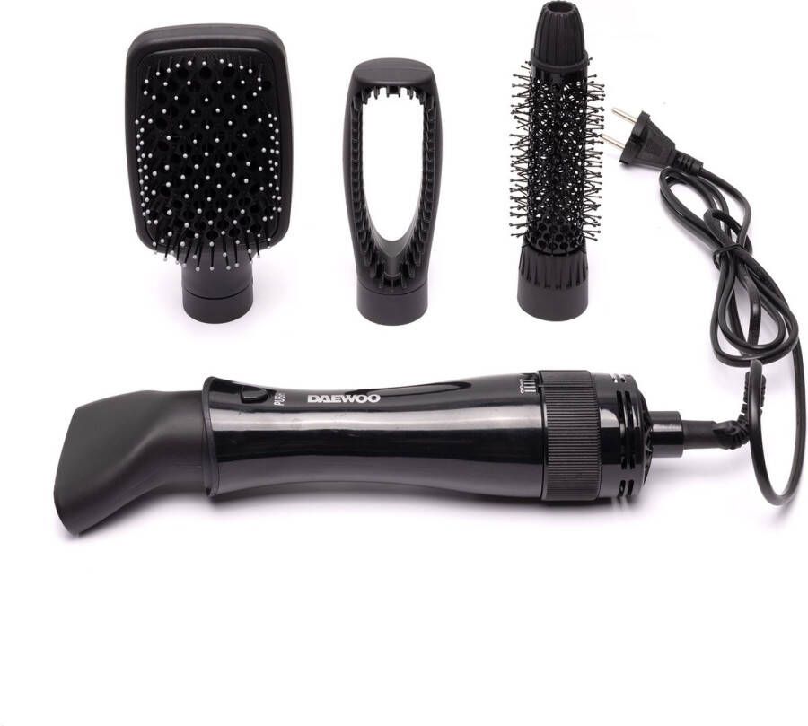 Daewoo Sym-2813: 4-in-1 Multi Styler Föhnborstel Krulborstel Kort & Lang Haar Hairwrap Multistyler Heteluchtborstel Hairstyler Haarstyler Zwart