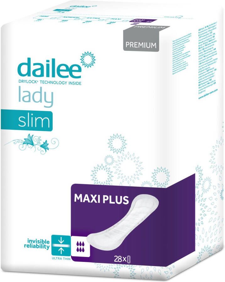 Dailee Lady Premium Slim Maxi Plus 28 stuks inlegkruisje maandverband