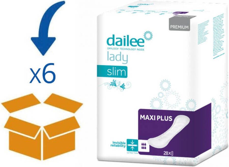 Dailee Lady Premium Slim Maxi Plus 6 pakken van 28 stuks inlegkruisje