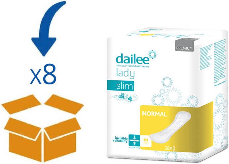 Dailee Lady Premium Slim Normal Inlegkruisje 8 pakken van 28 stuks