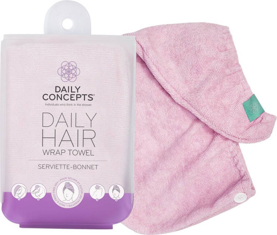 Daily Concepts Dagelijkse Haarhanddoek Roze Laat het haar snel drogen Geschikt voor elk haartype