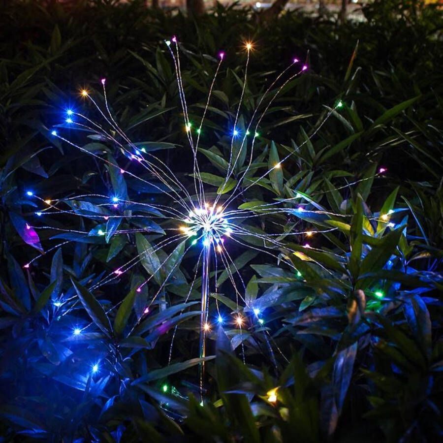 Dailyiled tuinverlichting solar vuurwerk multicolor 120 led kerst set van 2