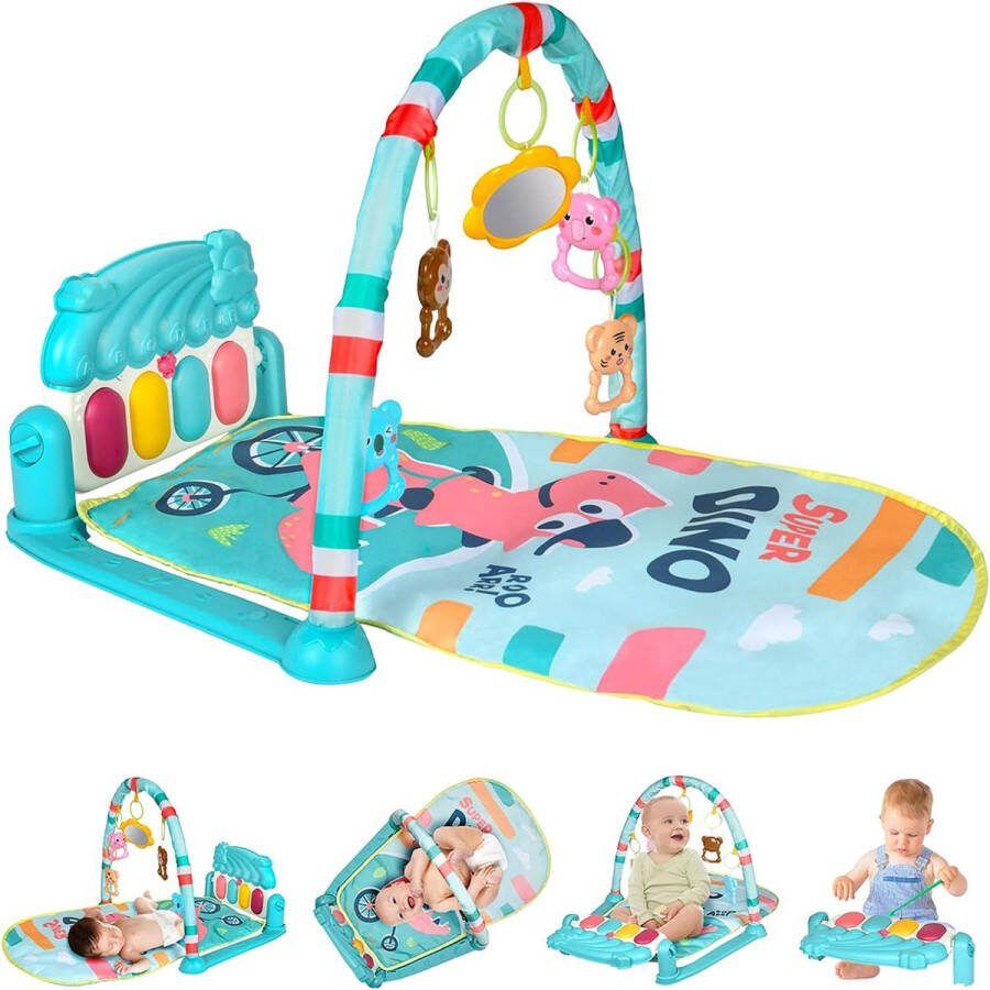 Dailysupplies Baby Speelkleed Met Boog Babyspeelgoed 0 Jaar Kinderspeelgoed 1 Jaar Speelmat Babygym Speelmat Blauw
