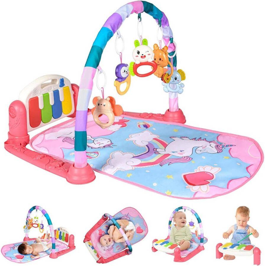 Dailysupplies Baby Speelkleed Met Boog Babyspeelgoed 0 Jaar Kinderspeelgoed 1 Jaar Speelmat Babygym Speelmat Roze