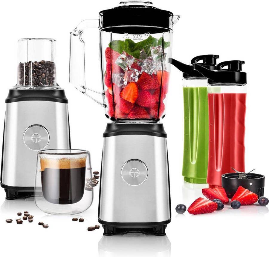 Dailysupplies Blender Smoothie Maker Mixer Zilver