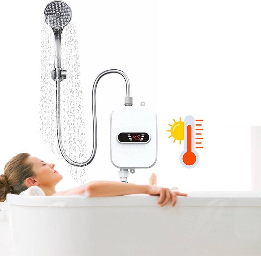 Dailysupplies Boiler Doorstroomverwarmer Keukenboiler Doorstroomboiler met Douchekop Met Display Wit