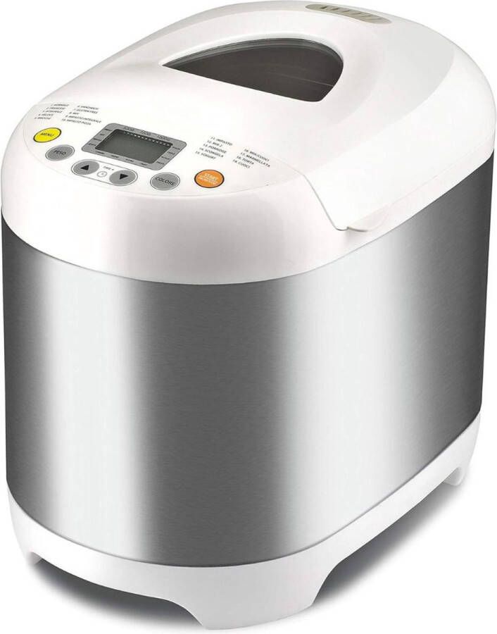 Dailysupplies Broodbakmachine met 19 Programma's en Timer Broodmachine Broodbakmachines Voor Broodmix 1000Gram Zilver met Wit