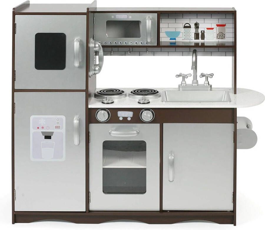 Dailysupplies Buitenkeuken Speelgoed Modderkeuken Mud Kitchen Kinderspeelgoed 2 Jaar voor Jongens en Meisjes Speelkeuken Hout Grijs