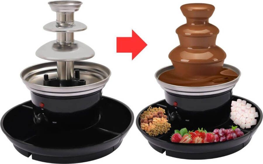Dailysupplies Chocoladefontein Chocoladefondue Zwart met Zilver