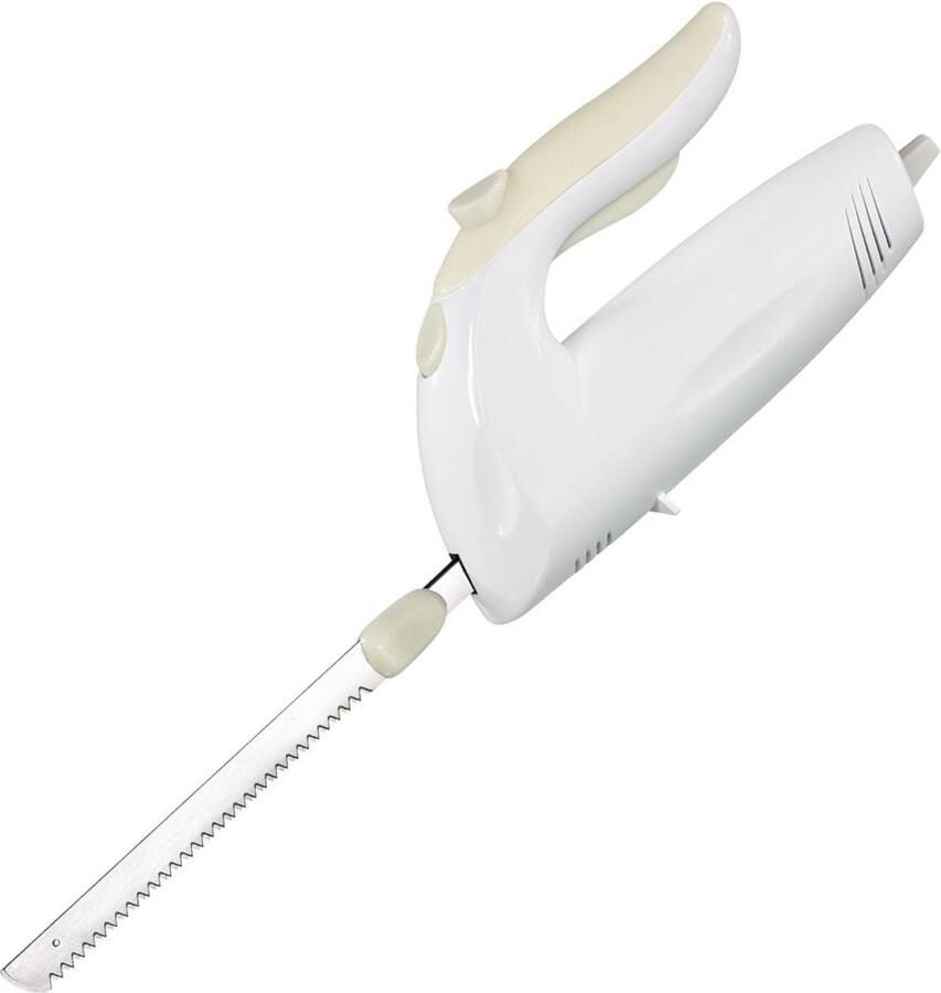 Dailysupplies Elektrisch Broodmes Broodsnijder Hulpmiddel Keukenmes Mes Wit met Beige