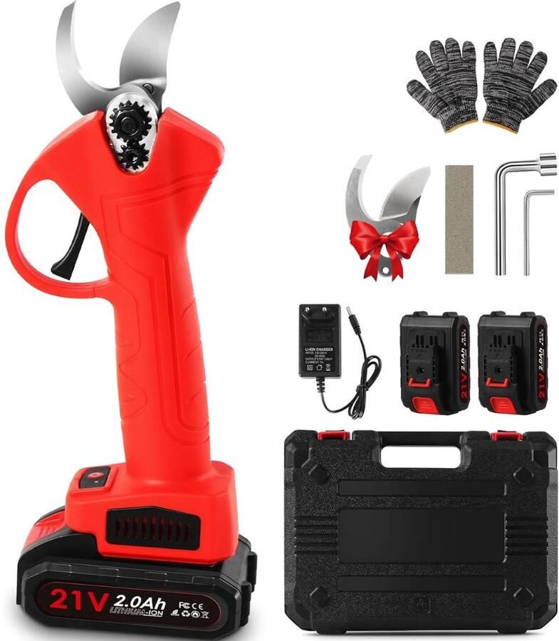 Dailysupplies Elektrische Snoeischaar Heggenschaar Accu Takkenschaar Electrisch Rood