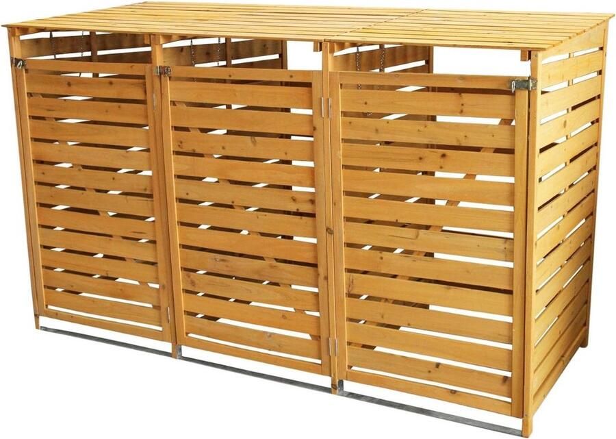 Dailysupplies Kliko Ombouw Dubbel Containerberging voor 3 Kliko's Weerbestendig Hout