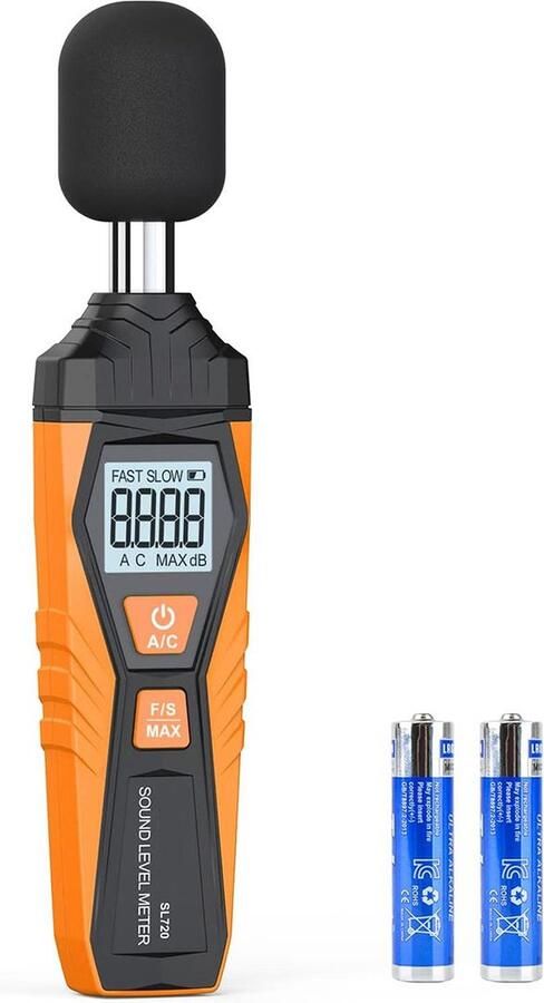 Dailysupplies Premium Decibelmeter DB Meter Geluidsmeter Inclusief Batterijen Oranje