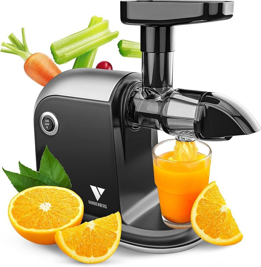 Dailysupplies Slowjuicer voor Groenten en Fruit Sapcentrifuge Fruitpers Slow Juicer voor Thuis Zwart Top Kwaliteit