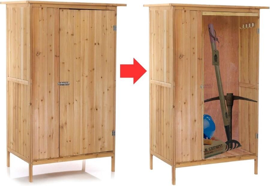 Dailysupplies Tuinkast Hout Tuinkist Tuinkasten voor Buiten Tuinberging 60x90x155cm