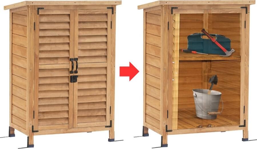 Dailysupplies Tuinkast Hout Tuinkist Tuinkasten voor Buiten Tuinberging 70x50x100cm Bruin