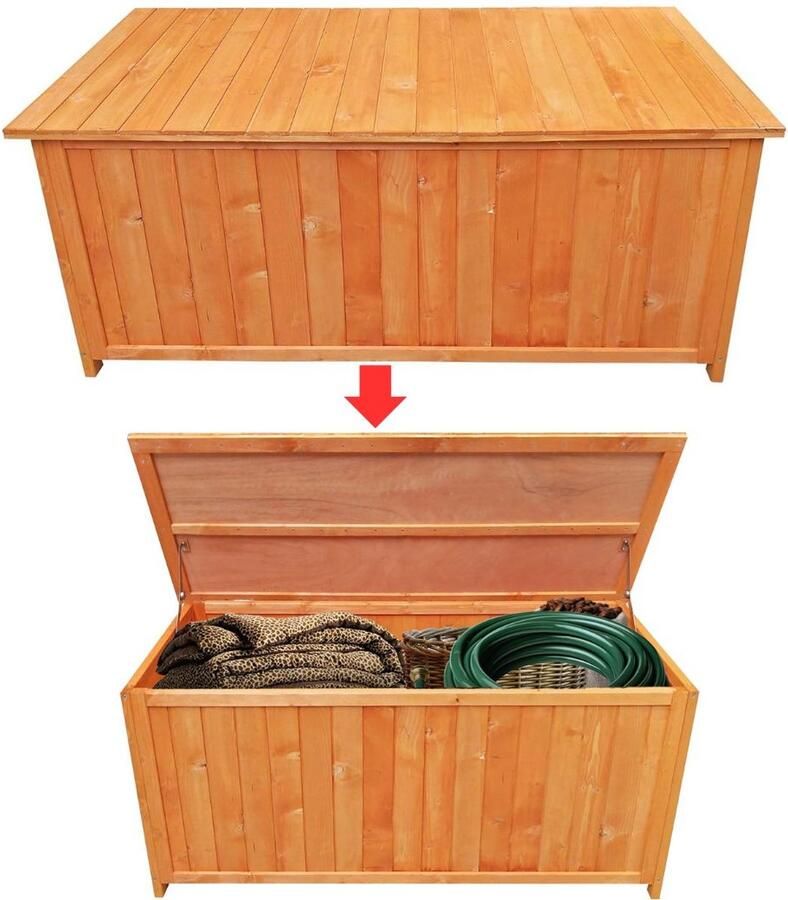 Dailysupplies Tuinkast Hout Tuinkist Tuinkasten voor Buiten Tuinberging Opbergbox 130x55x60cm