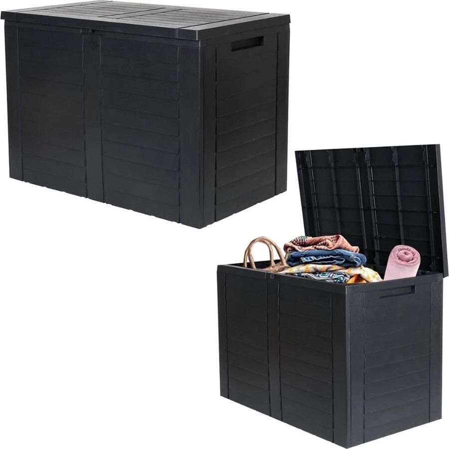 Dailysupplies Tuinkast Kunststof Tuinkist Tuinkasten voor Buiten Tuinberging Zwart