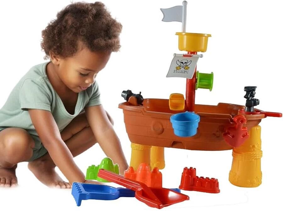 Dailysupplies Watertafel Zandtafel Speeltafel voor Kinderen Activiteiten Tafel voor Baby en Kinderen Piratenschip
