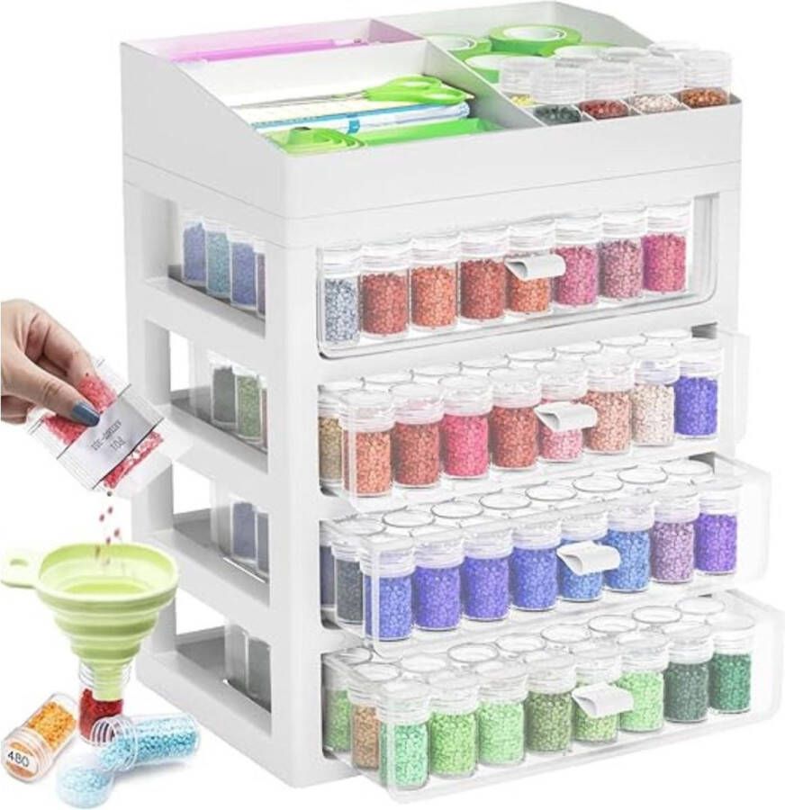 Dailysupplies Diamond Painting Accessoires Opbergdoos Sorteerdoos voor Volwassenen en Kinderen Wit