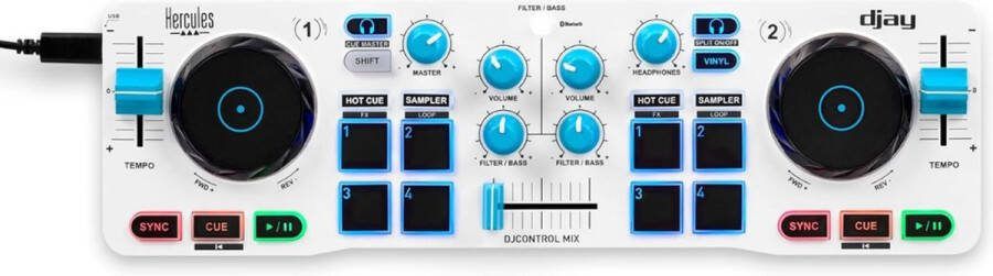 Dailysupplies Dj set Kinderen Mengpaneel voor Kinderen Soundboard Mixer Wit met Blauw