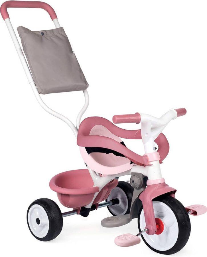 Dailysupplies Driewieler met Duwstang Driewielers Loopfiets Roze met Wit