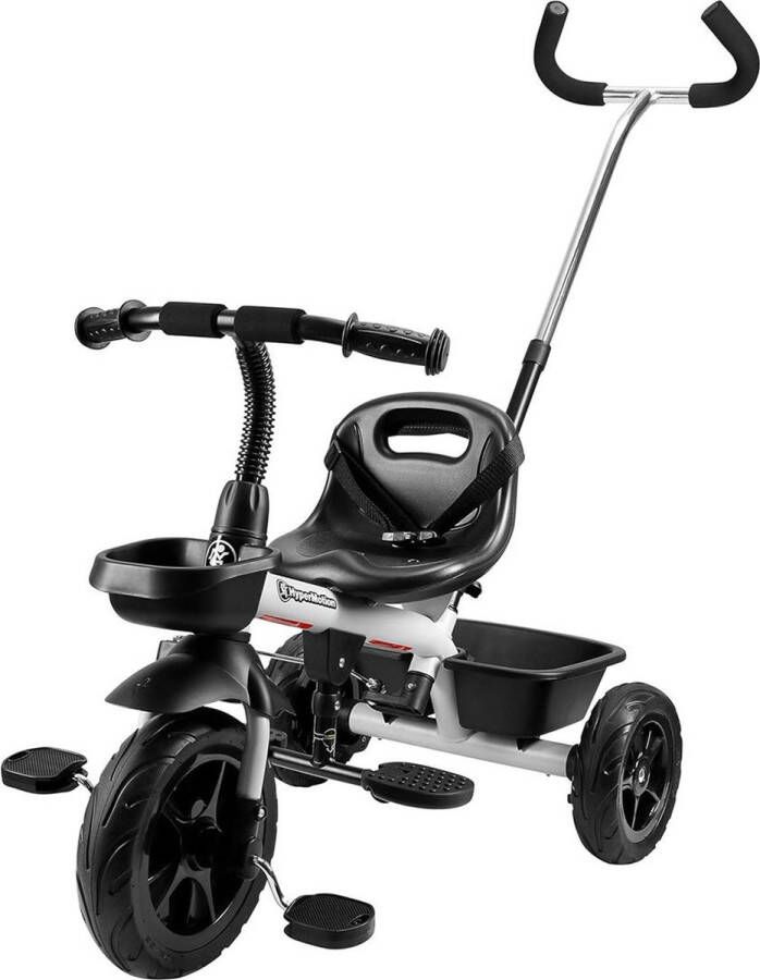 Dailysupplies Driewieler met Duwstang Driewielers Loopfiets Zwart met Grijs