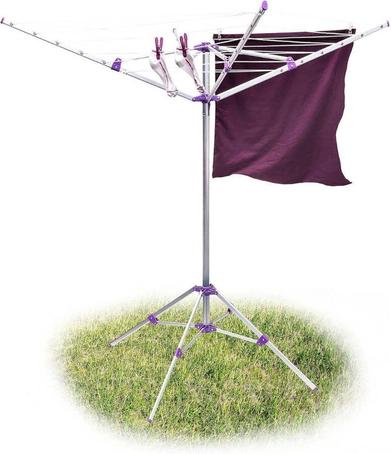 Dailysupplies Droogmolen met Voet voor Camping & Thuis Wasrek Staand Droogrek Inklapbaar Zilver