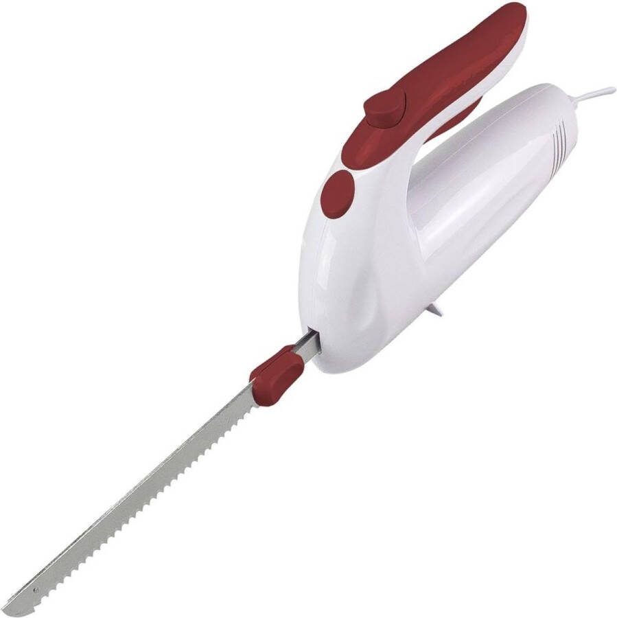 Dailysupplies Elektrisch Broodmes Broodsnijder Hulpmiddel Keukenmes Mes Wit met Rood