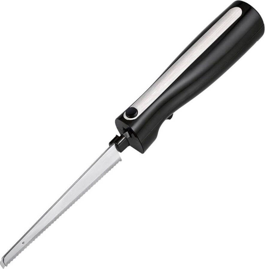Dailysupplies Elektrisch Broodmes Broodsnijder Hulpmiddel Keukenmes Mes Zwart met Zilver