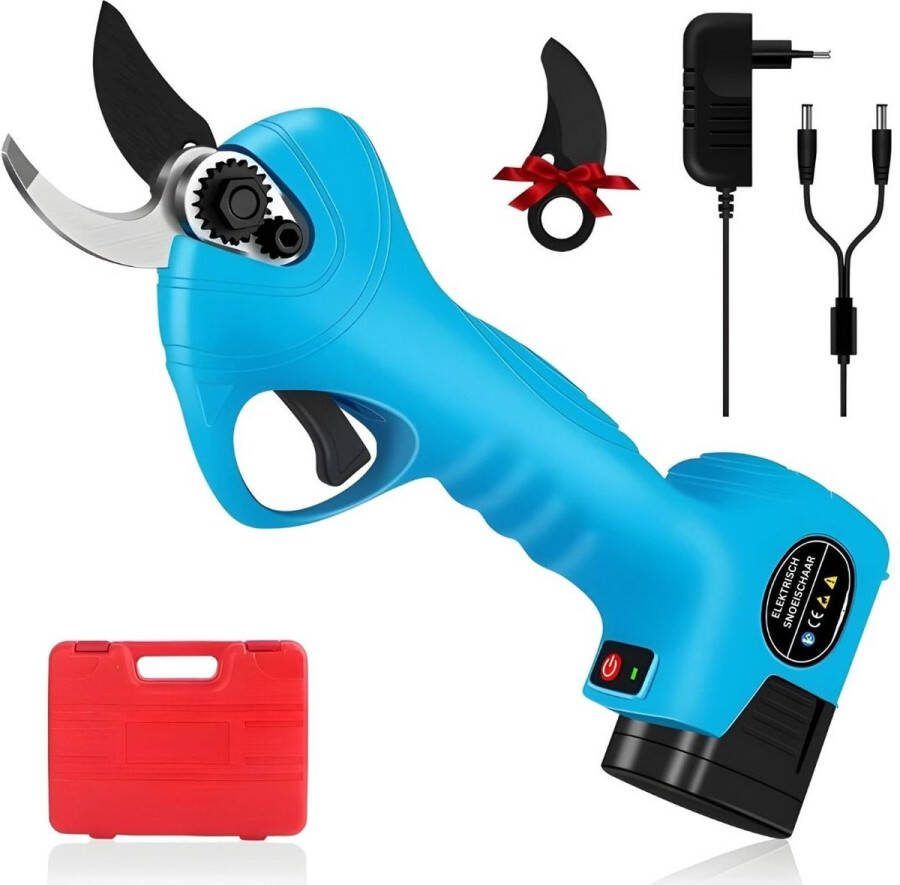 Dailysupplies Elektrische Snoeischaar Heggenschaar Accu Takkenschaar Electrisch Licht Blauw