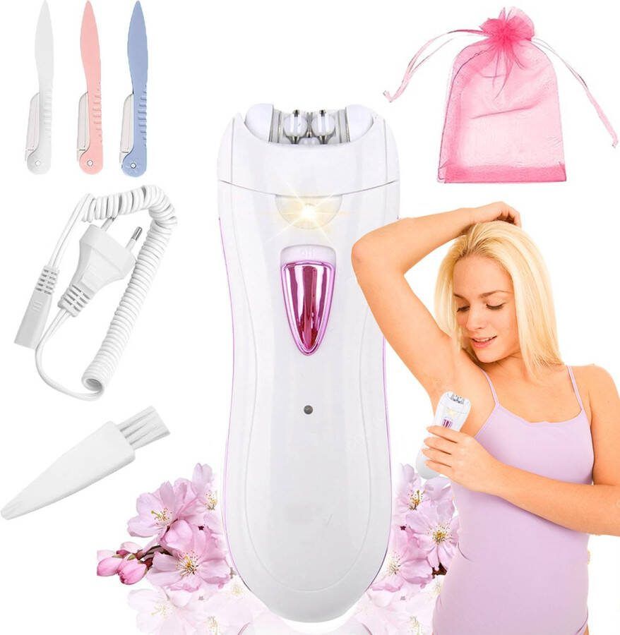 Dailysupplies Epileerapparaat Dames Epilator Gezicht Ontharingsapparaat Wit met Paars