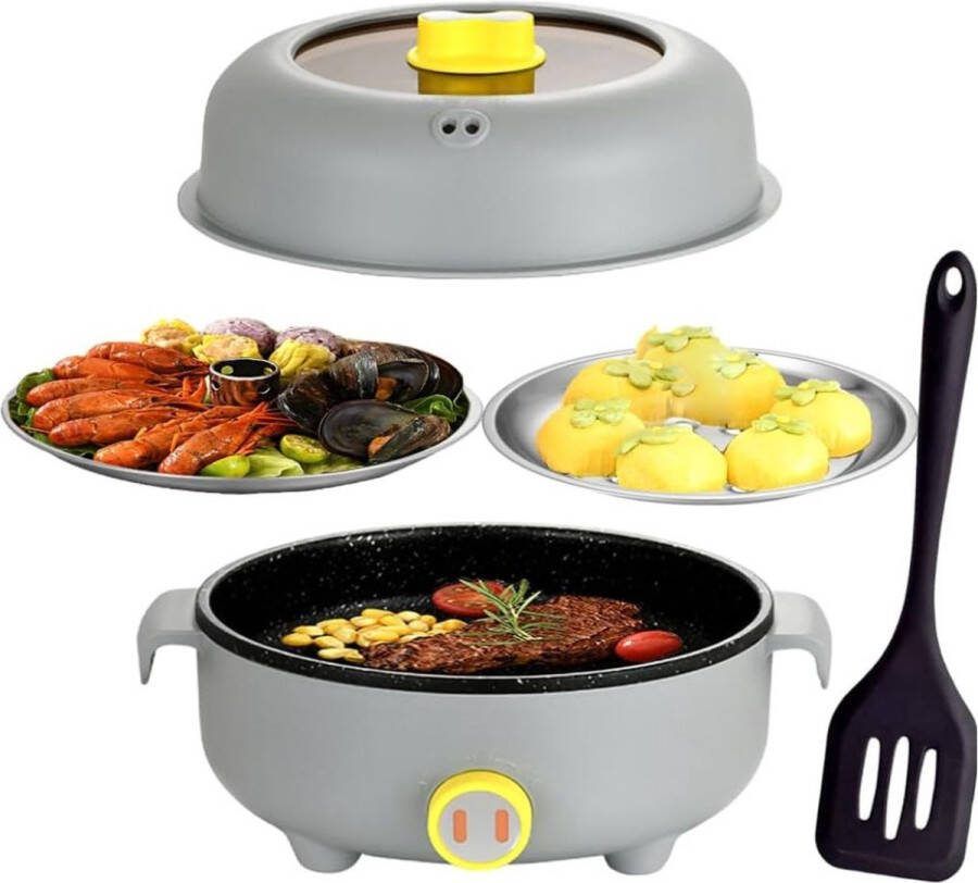 Dailysupplies Hotpot Electrisch Kaasfondue Chinese Fondueset Fonduepannen Grijs
