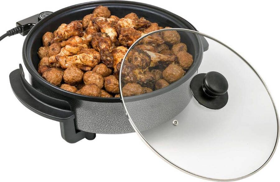 Dailysupplies Hotpot Electrisch Kaasfondue Chinese Fondueset Fonduepannen Zwart met Zilver