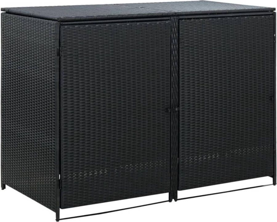 Dailysupplies Kliko Ombouw Dubbel Containerberging Kunststof 2 Containers Weerbestendig Zwart