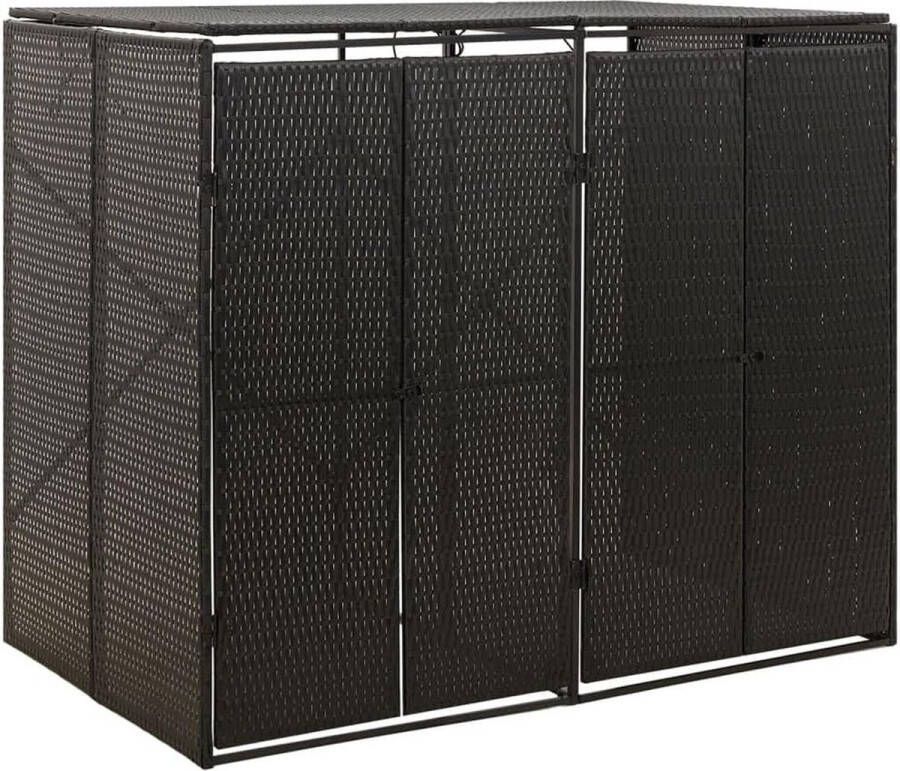 Dailysupplies Kliko Ombouw Dubbel Containerberging Kunststof voor 2 Containers Zwart