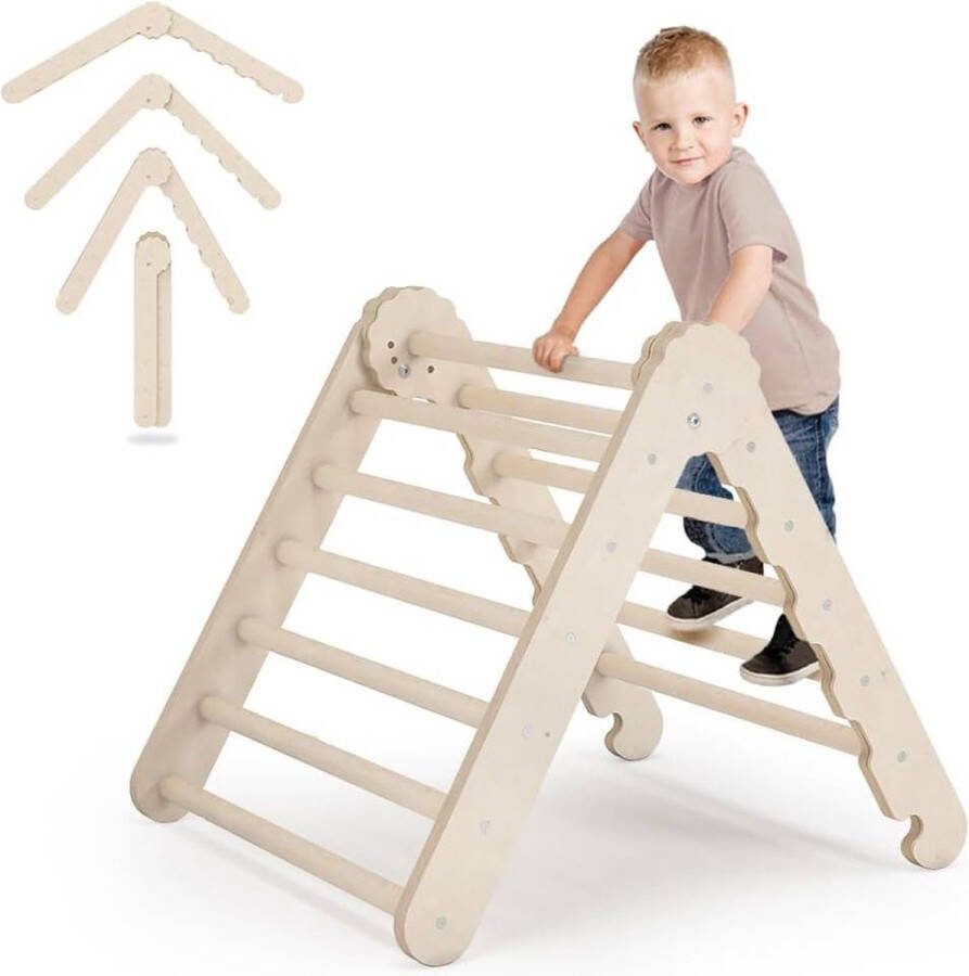Dailysupplies Klimboog Hout Pikler Driehoek Klimrek Speeltoestel Buiten Rekstok Kinderspeelgoed 2 Jaar en Ouder