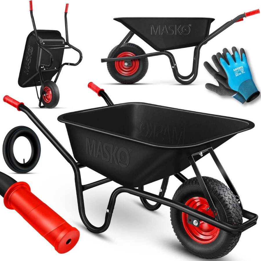 Dailysupplies Kruiwagen 160 Liter Super Sterk Wiel Top Kwaliteit Zwart