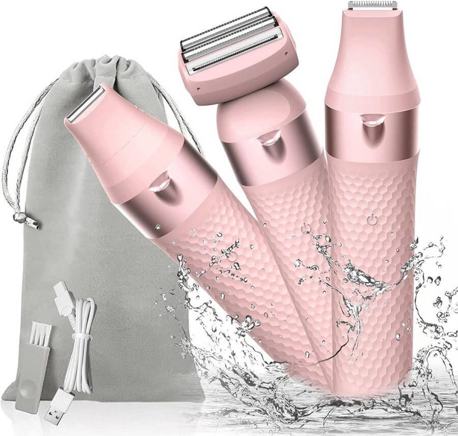 Dailysupplies Ladyshave Ladyshaves voor Vrouwen Scheerapparaat Vrouw Bikinitrimmer Licht Roze