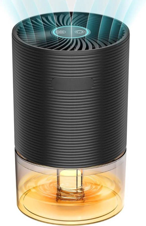 Dailysupplies Luchtontvochtiger en Luchtreiniger Dehumidifier Luchtontvochtiger Badkamer en Slaapkamer Zwart