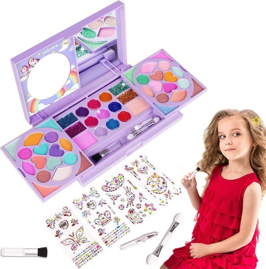 Dailysupplies Make up Koffer Meisjes Kinder Speelkoffer met Inhoud Make upset voor Kinderen Paars Voor jouw Prinsesje